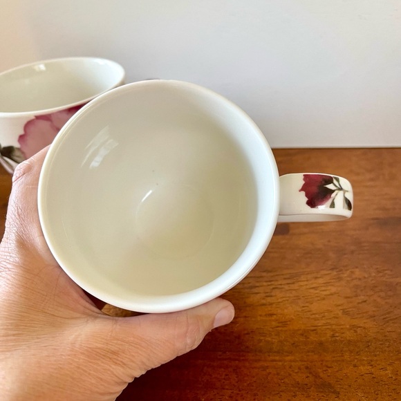 The English Mug Co Fine China 12 Oz Coffee Tea Footed Set Of 2 Mugs - Picture 2 of 6